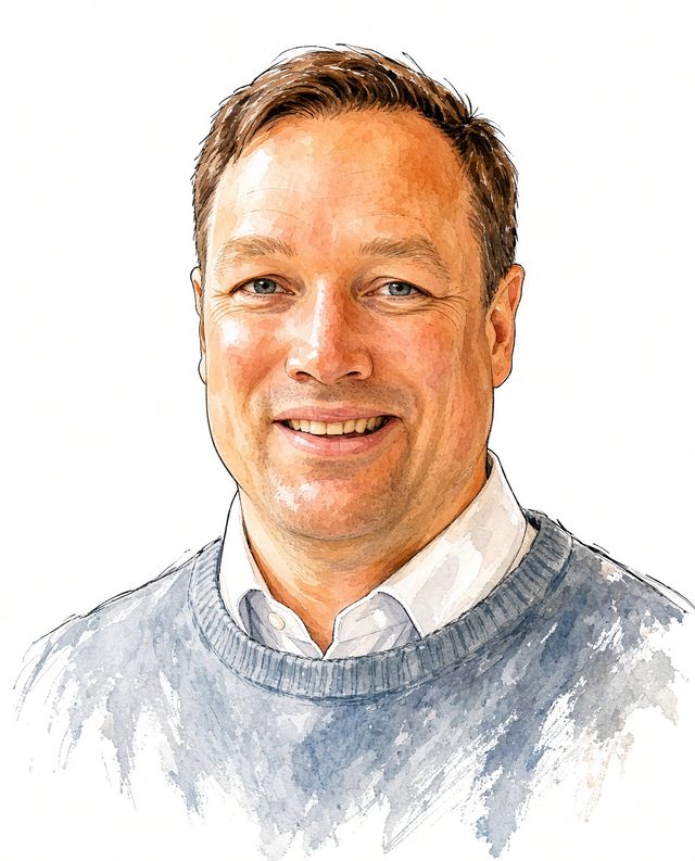 Watercolor portrait of Jason Gruner